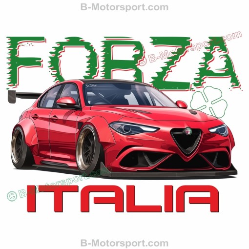 FORZA ITALIA Alfa Romeo GIULIA Quadrifoglio Maglietta uomo