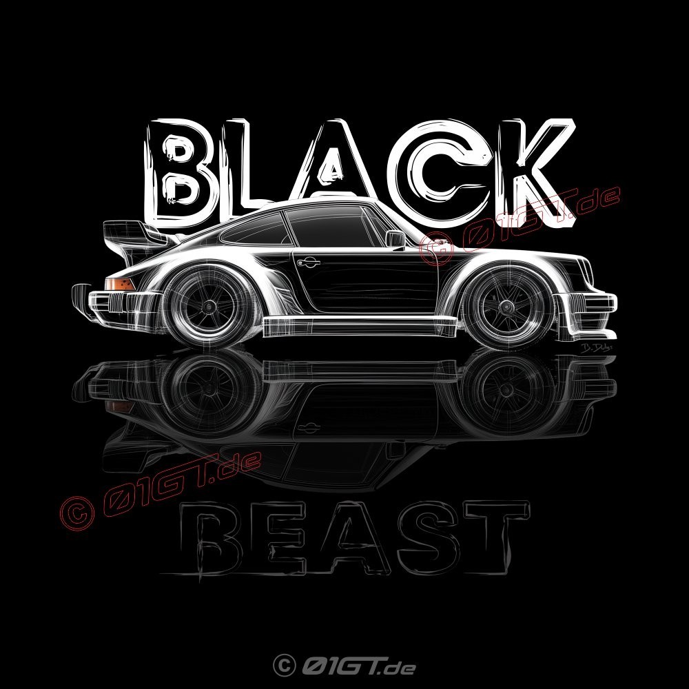 BLACK BEAST with 911 930 TURBO Tshirt homme