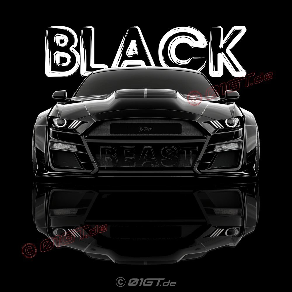 BLACK BEAST with Ford MUSTANG Männer T-Shirt