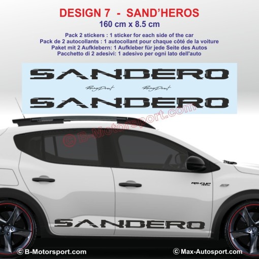 9 DESIGNS Seitenstreifen Aufkleber für DACIA Sandero