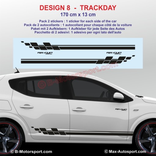 9 DESIGNS Seitenstreifen Aufkleber für DACIA Sandero