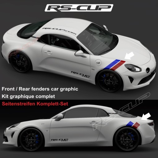 Kit double bande autocollante BLEU ROUGE pour ALPINE A110