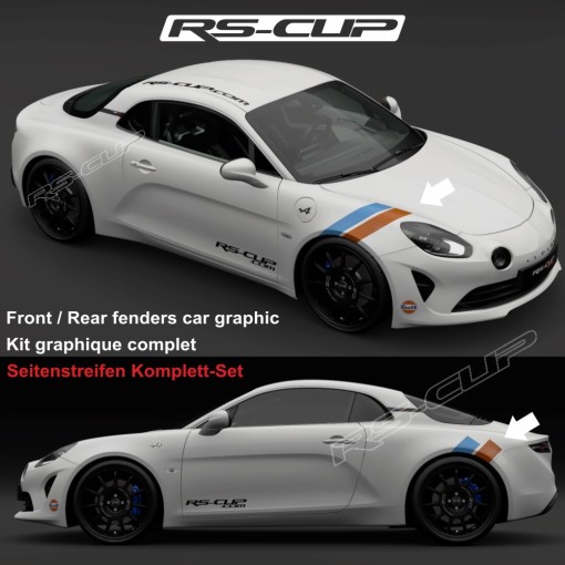 Kit double bande autocollante GULF STYLE pour ALPINE A110