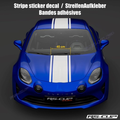 Triple stripe wide 45 cm sticker decal for ALPINE A110