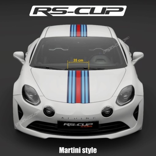 Sticker bande Martini style pour Alpine A110 RS-CUP