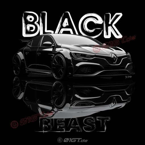 BLACK BEAST with Renault MEGANE 4 RS Männer T-Shirt