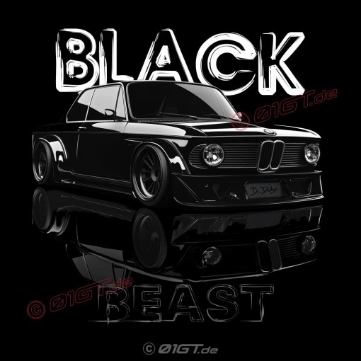 BLACK BEAST with BMW 2002 ti Männer T-Shirt