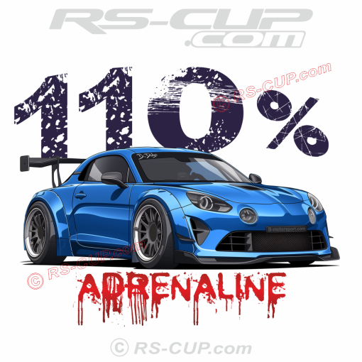 110% ADRENALINE Men Tshirt with ALPINE A110 R