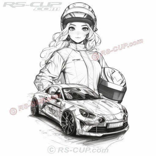 A110 MANGA Men Tshirt with ALPINE A110