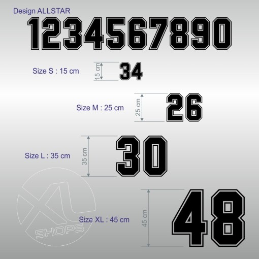 Racing number sticker in 2 copies - US ARMY look