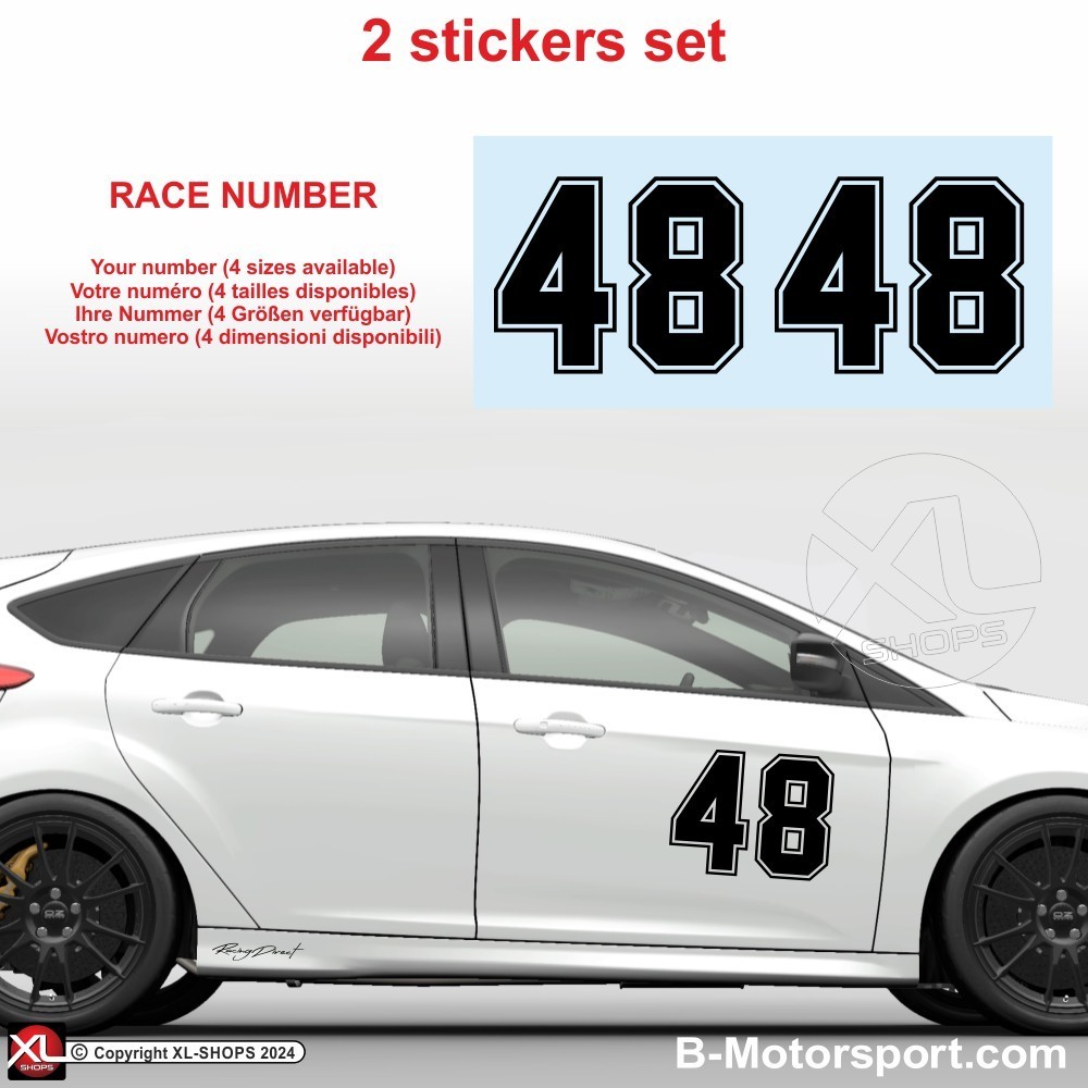 Racing number sticker in 2 copies - US ARMY look