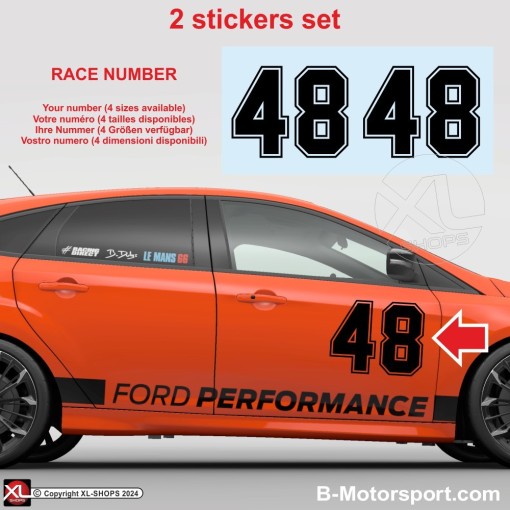 Racing number sticker in 2 copies - US ARMY look
