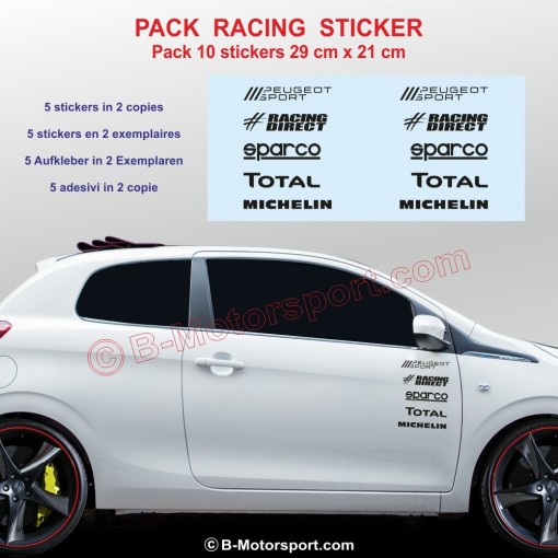 Pacchetto di 10 adesivi PEUGEOT SPORT - Design 1