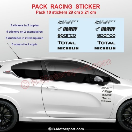 Pack 10 stickers PEUGEOT SPORT