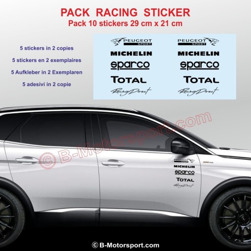 Pack of 10 PEUGEOT SPORT stickers - Design 2