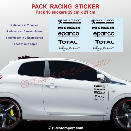 Pack of 10 PEUGEOT SPORT stickers - Design 3