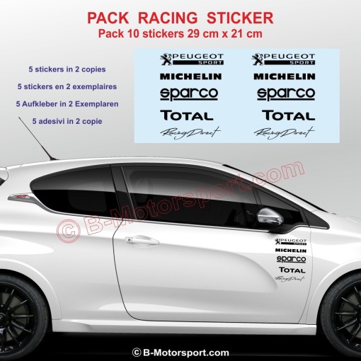 Pack of 10 PEUGEOT SPORT stickers - Design 3