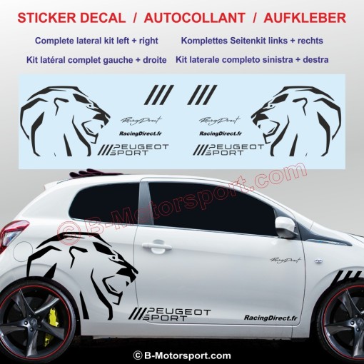 Kit adesivi decorazione laterale leone PEUGEOT SPORT