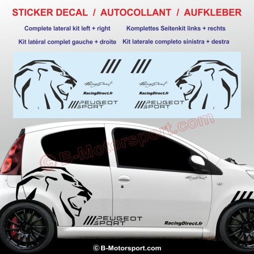 Kit adesivi decorazione laterale leone PEUGEOT SPORT