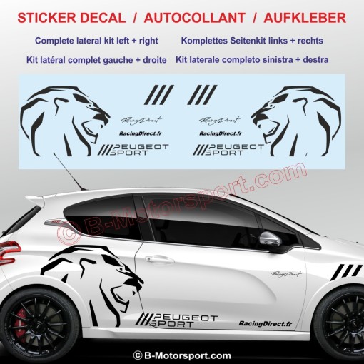 Seitendekorations-KIT Löwe Aufkleber PEUGEOT SPORT