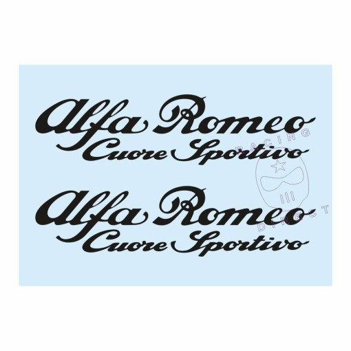 2 sticker decal ALFA ROMEO CUORE SPORTIVO