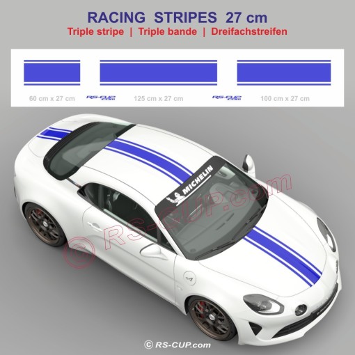 Triple stripe wide 27 cm sticker decal for ALPINE A110