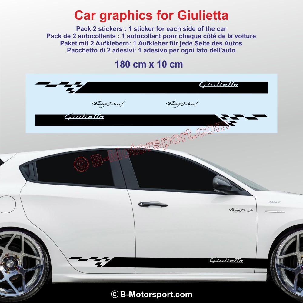 Sport side skirt sticker decals for ALFA ROMEO Giulietta - Type 1