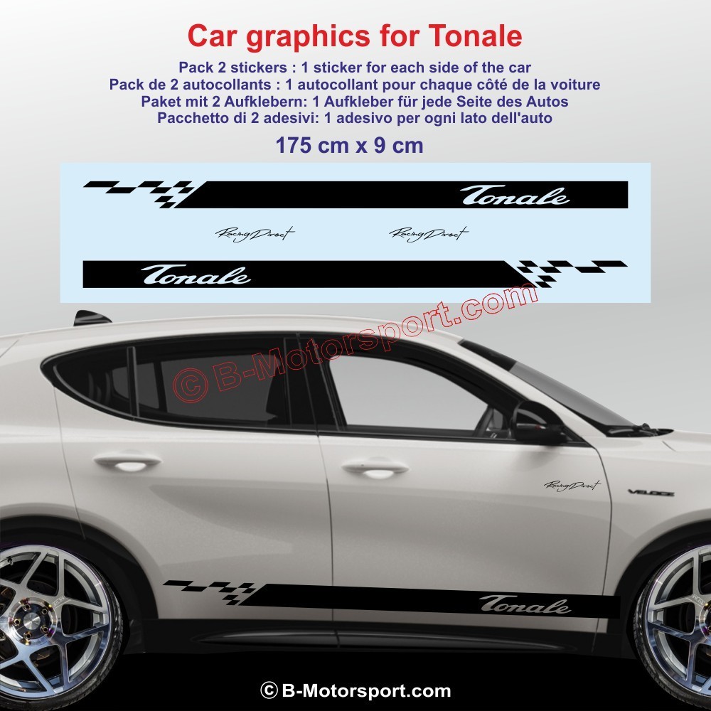 Sport side skirt sticker decals for ALFA ROMEO Tonale - Type 1