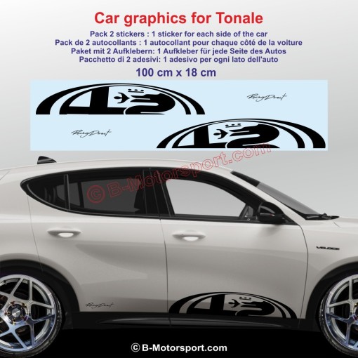Sport side skirt sticker decals half logo ALFA ROMEO
