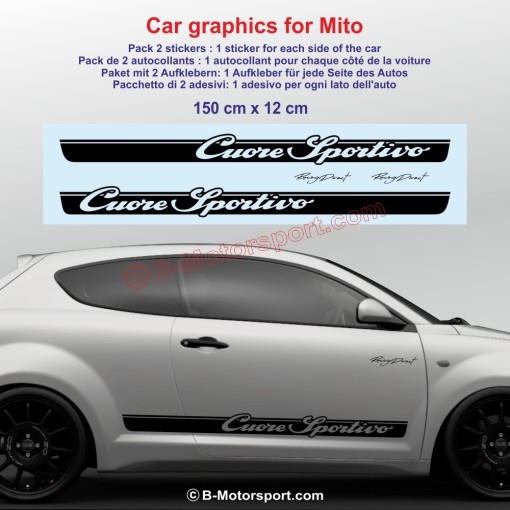 Kit autocollant bas de caisse Cuore Sportivo pour ALFA ROMEO MITO