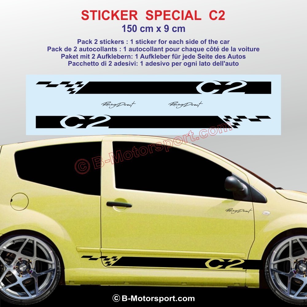 Sport side skirt sticker decals for CITROEN C2 VTS