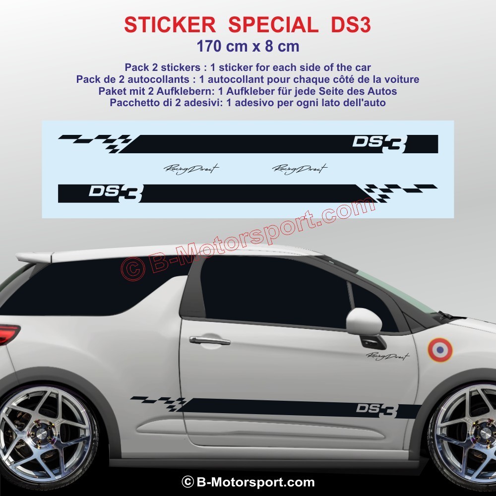 Sport side skirt sticker decals for CITROEN DS3 Racing