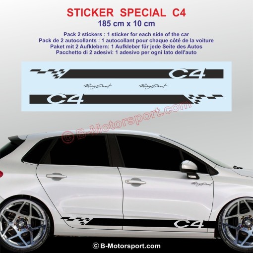 Sport side skirt sticker decals for CITROEN C4