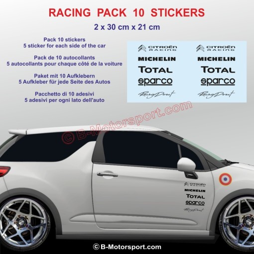 Kit autocollant 10 stickers CITROEN RACING
