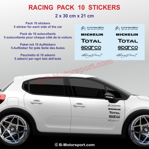 Kit autocollant 10 stickers CITROEN RACING