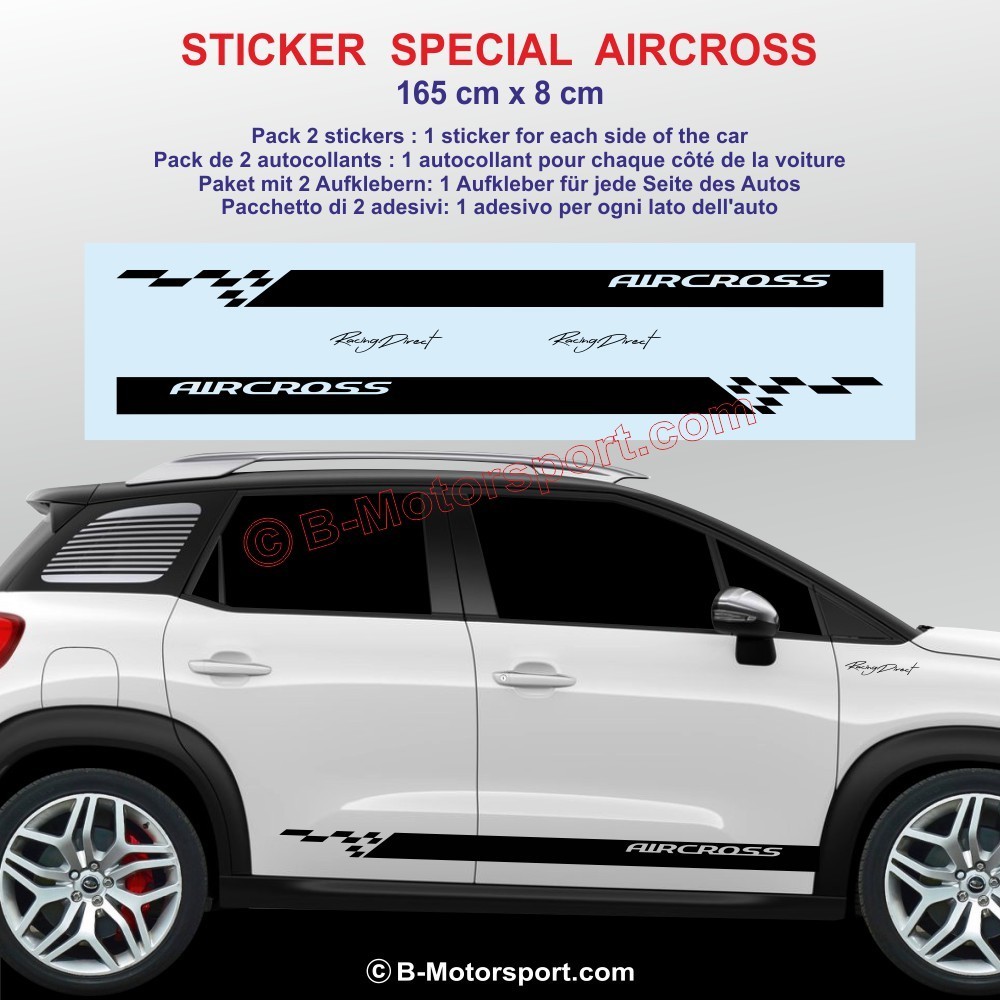 Sport side skirt sticker decals for CITROEN C3 C4 C5 AIRCROSS