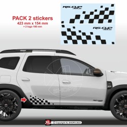 2 DUSTER SANDERO SPRING Racing chequered flag sticker decal 42 cm