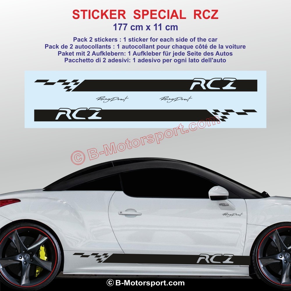 Sport side skirt sticker decals for PEUGEOT RCZ