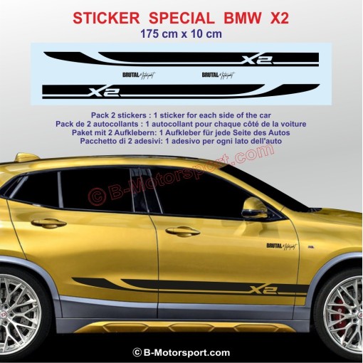 Sport side skirt sticker decals for BMW X2