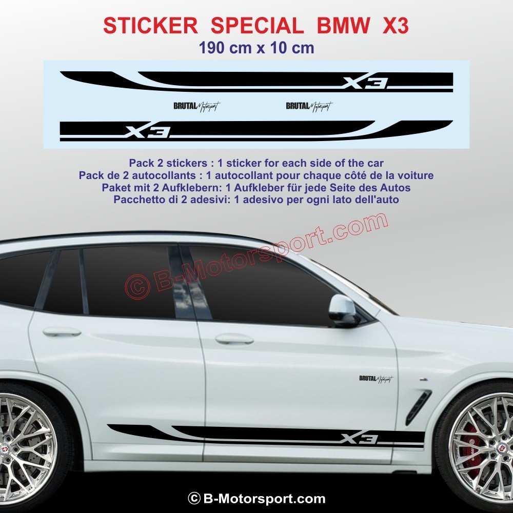 Sport side skirt sticker decals for BMW X3