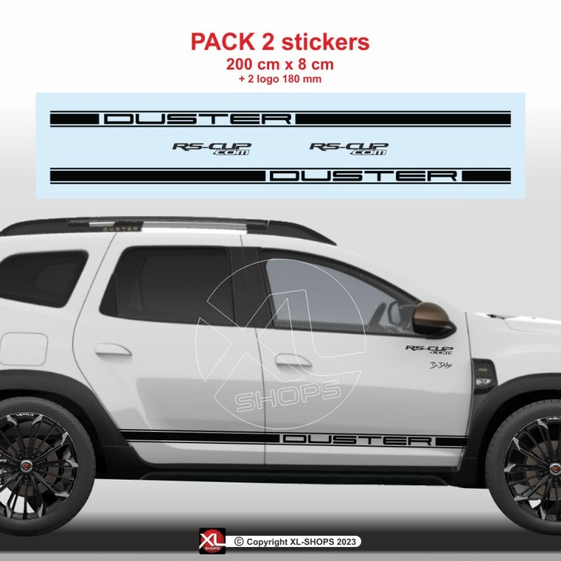 2 DUSTER RACING side skirt decal for Dacia