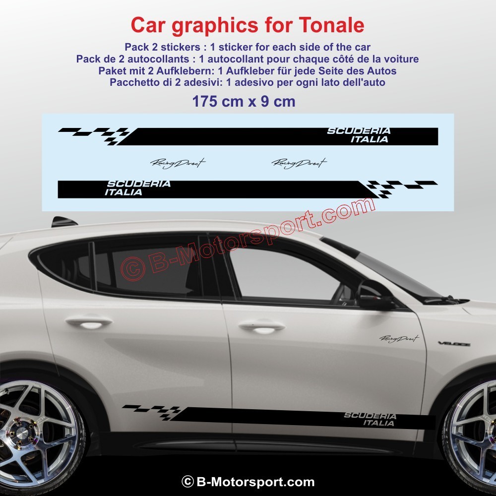 Sport side skirt sticker decals for ALFA ROMEO Tonale - Type 2