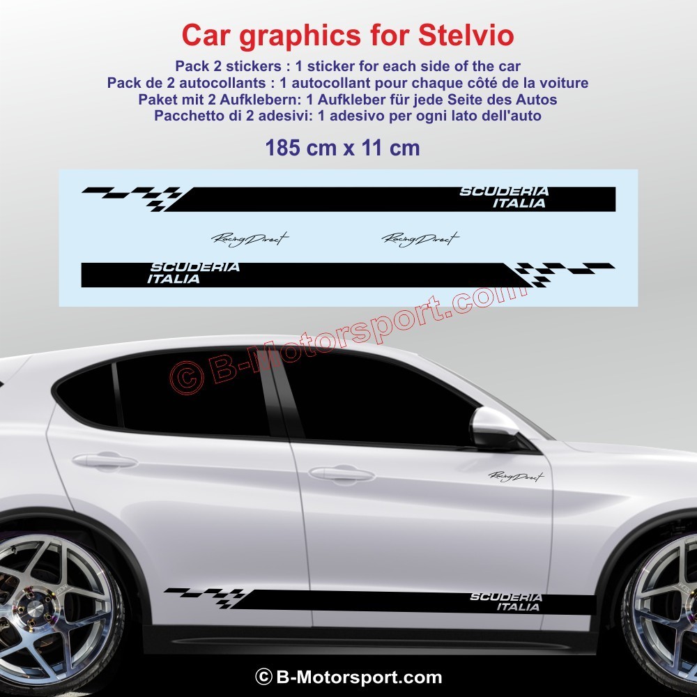 Sport side skirt sticker decals for ALFA ROMEO Stelvio - Type 2