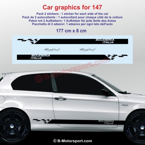 Seitenstreifen Aufkleber für ALFA ROMEO 147 - Type 2