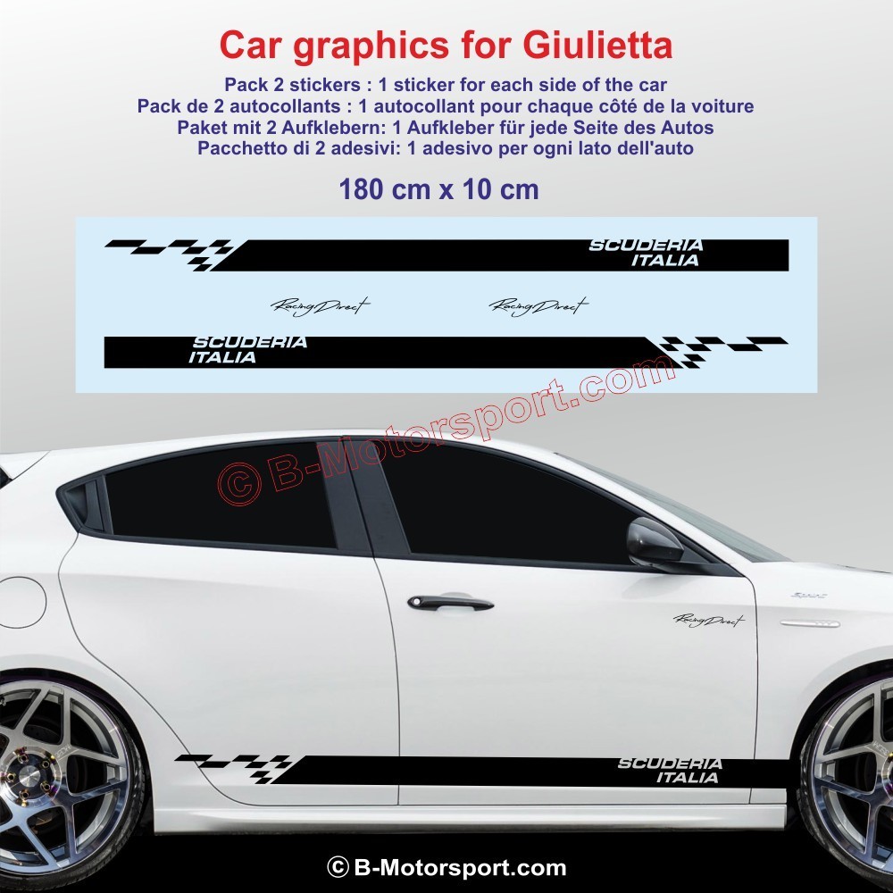 Sport side skirt sticker decals for ALFA ROMEO Giulietta - Type 2