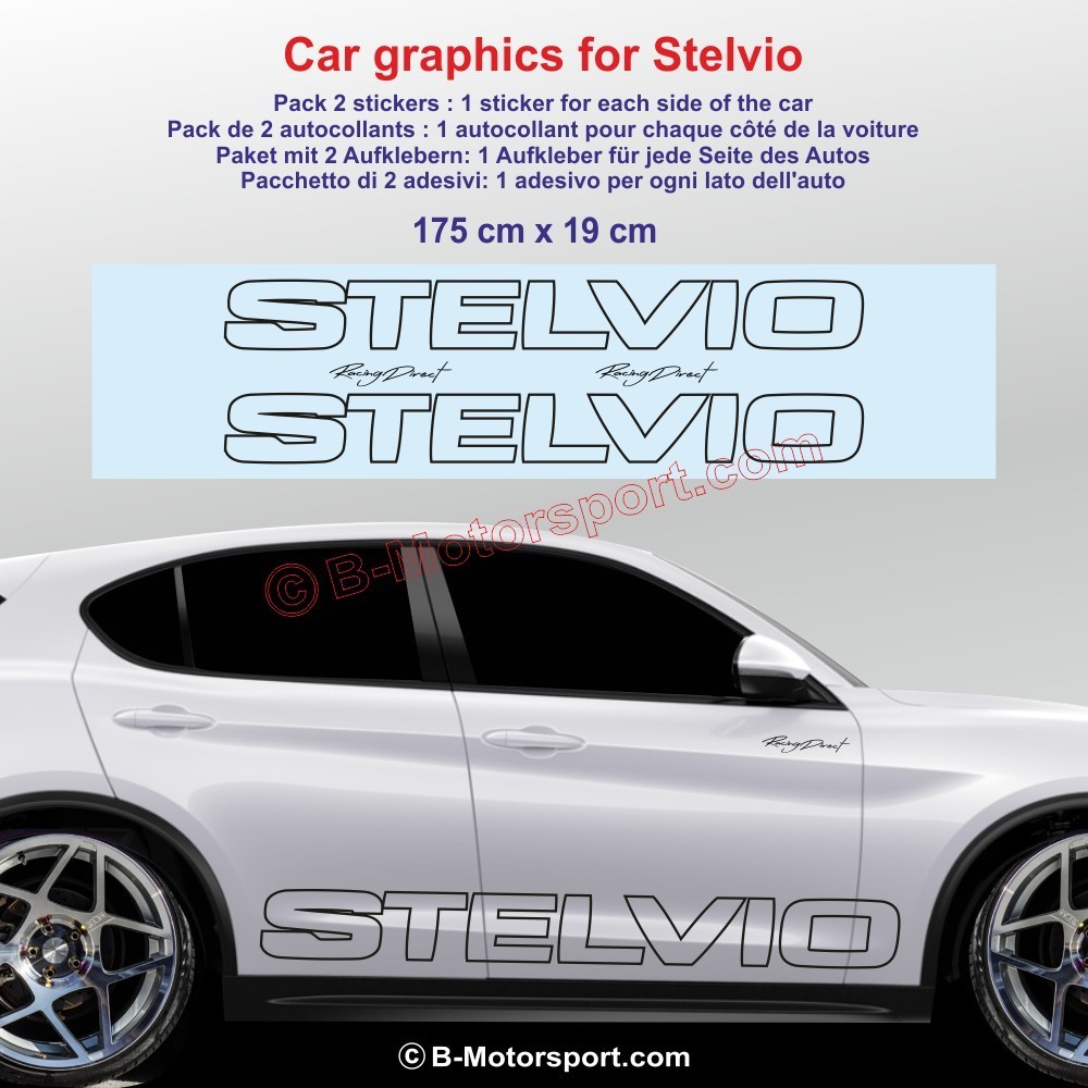 Sport side skirt sticker decals for ALFA ROMEO Stelvio - Type 3