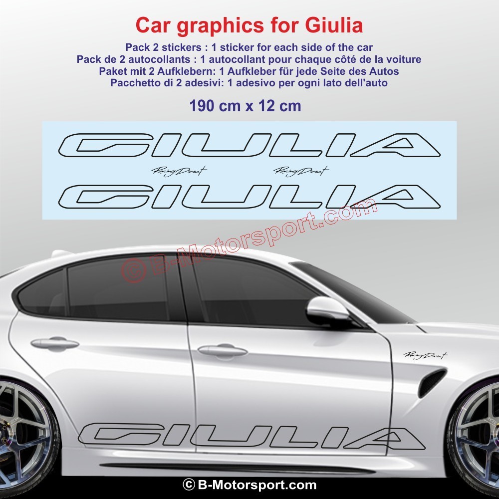 Sport side skirt sticker decals for ALFA ROMEO Giulia - Type 3