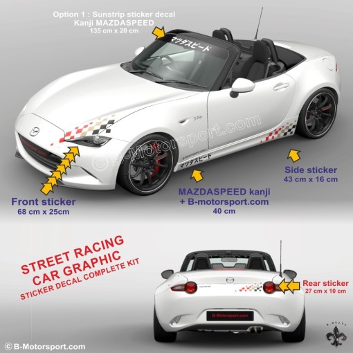 STREET RACING - Kit graphique complet pour tous modèles de MAZDA