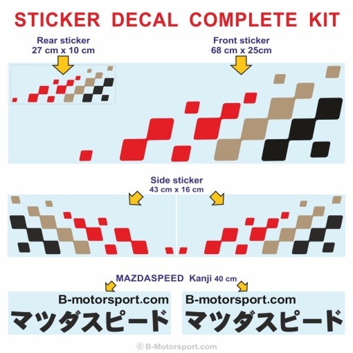 STREET RACING - Kit graphique complet pour tous modèles de MAZDA