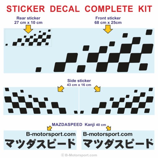 STREET RACER - Kit grafico completo per tutti i modelli Mazda